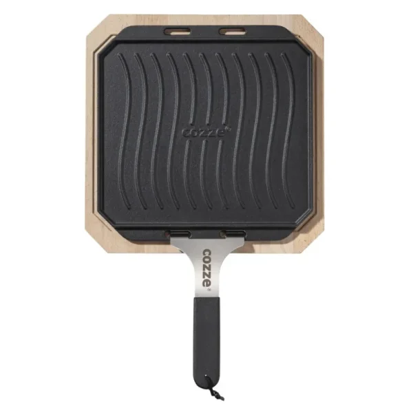 Cozze vendbar støbejernspande med bordskåner 330 x 330 mm.