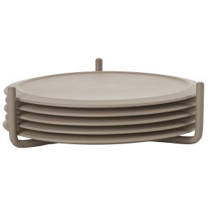 Glasbrik, taupe, 6 stk.