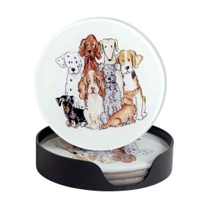 Nääsgränsgården - Coaster Dog 4stk, Ø10cm Glasbrikker