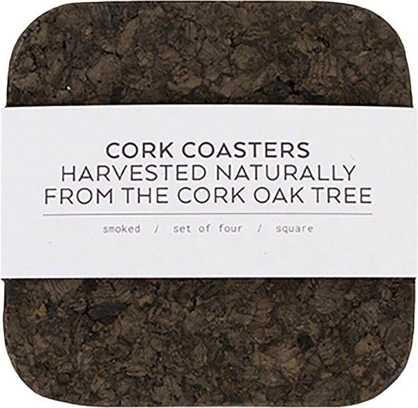 Smoked Cork Firkantet Glasbrik Sæt