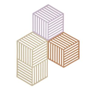 ZONE Denmark - Hexagon Bordskåner 3 stk. Lupine/Warm Sand/Light Terracotta